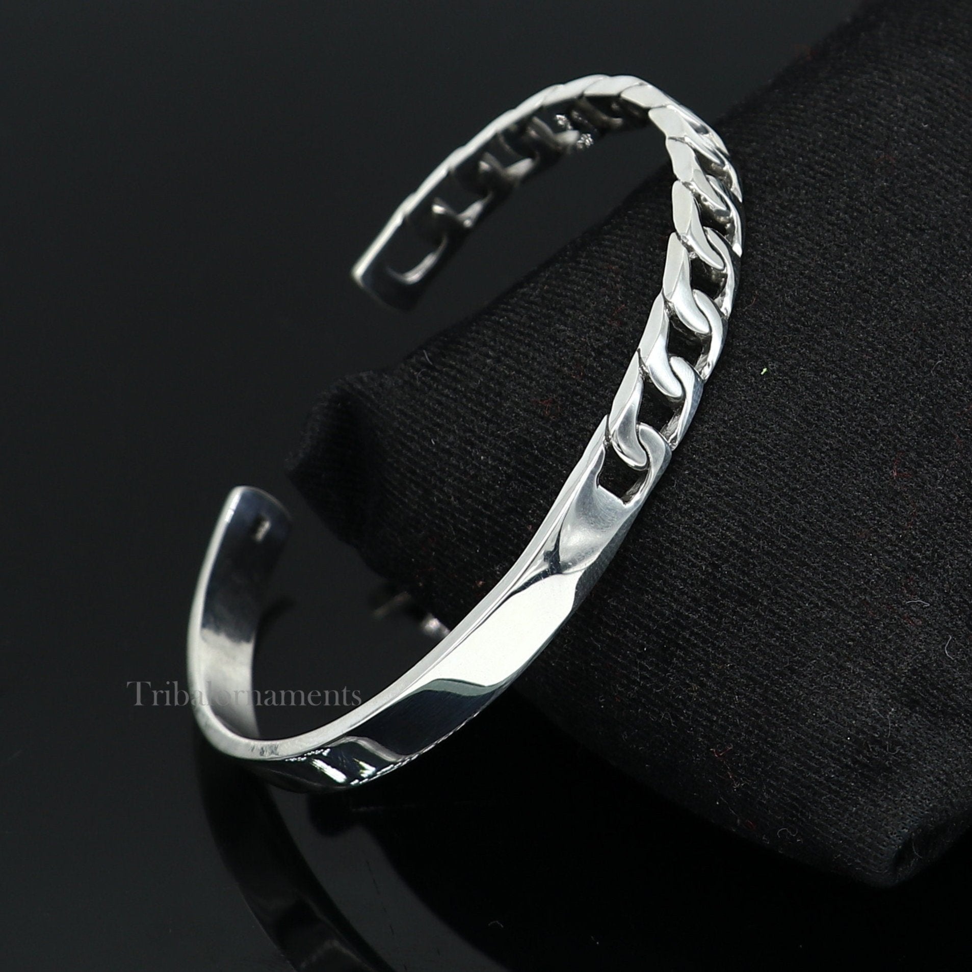 925 sterling silver vintage antique design handmade adjustable cuff bangle bracelet kada customized unisex men's or girl's jewelry nsk369 - TRIBAL ORNAMENTS