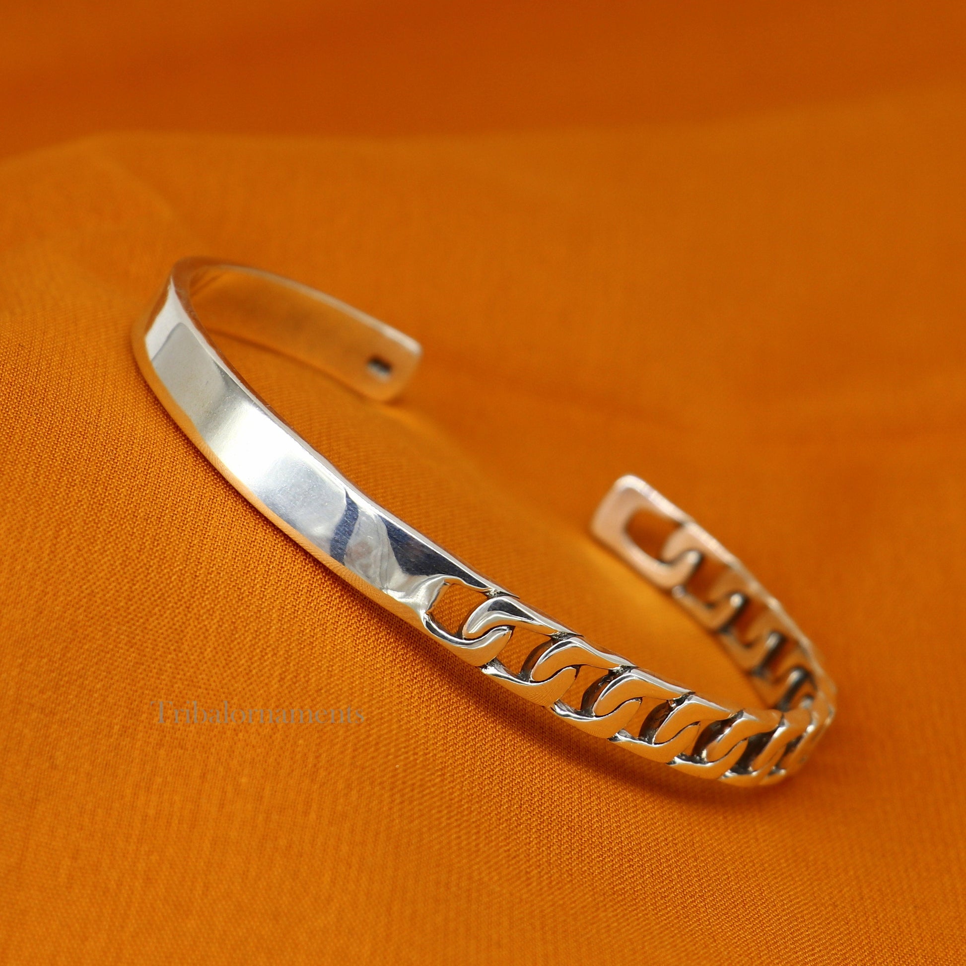 925 sterling silver vintage antique design handmade adjustable cuff bangle bracelet kada customized unisex men's or girl's jewelry nsk369 - TRIBAL ORNAMENTS