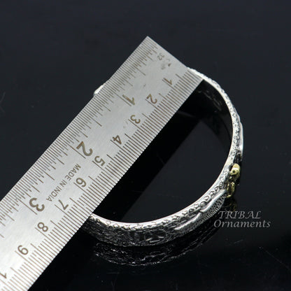 925 sterling silver vintage antique design handmade chitai work Sai baba design adjustable bangle bracelet kada customized jewelry cuff100 - TRIBAL ORNAMENTS