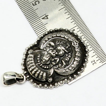 925 sterling silver Vintage antique design handmade God Krishna fabulous pendant tribal belly dance temple jewelry from india nsp426 - TRIBAL ORNAMENTS