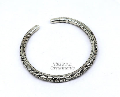 Sterling silver vintage ankle bracelet with antique design, oxidized tribal foot kada handmade tribal silver jewelry by TRIBAL ORNAMENTS