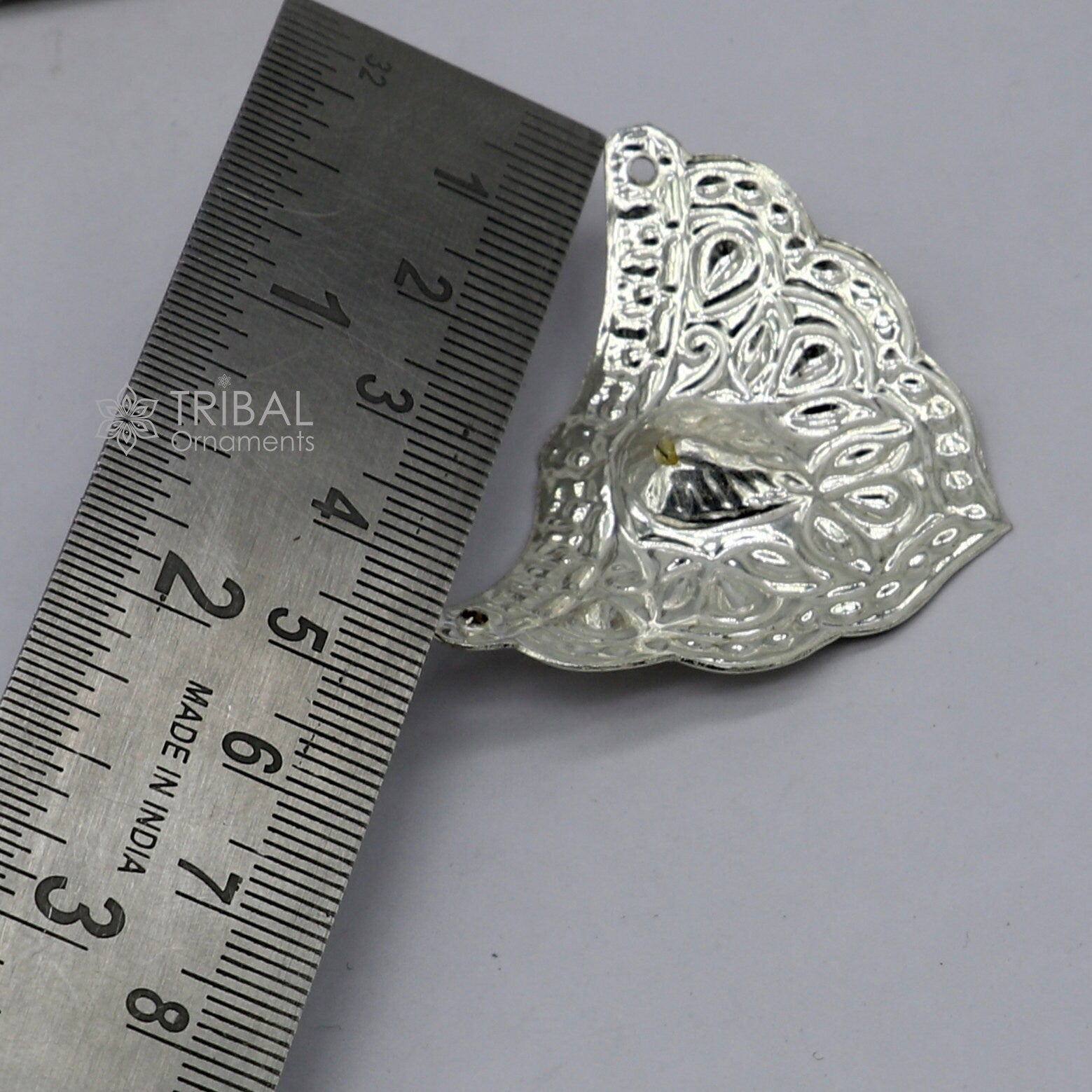 925 sterling silver vintage antique design mukut (crown), amazing handmade enamel design silver god crown home temple god hat su1279 - TRIBAL ORNAMENTS