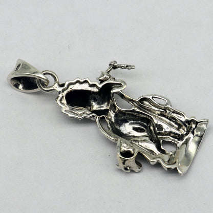 925 sterling silver Krishna with cow pendant, intricate vintage Hindu jewelry, detailed religious idol pendant, tribal ornament jewelry