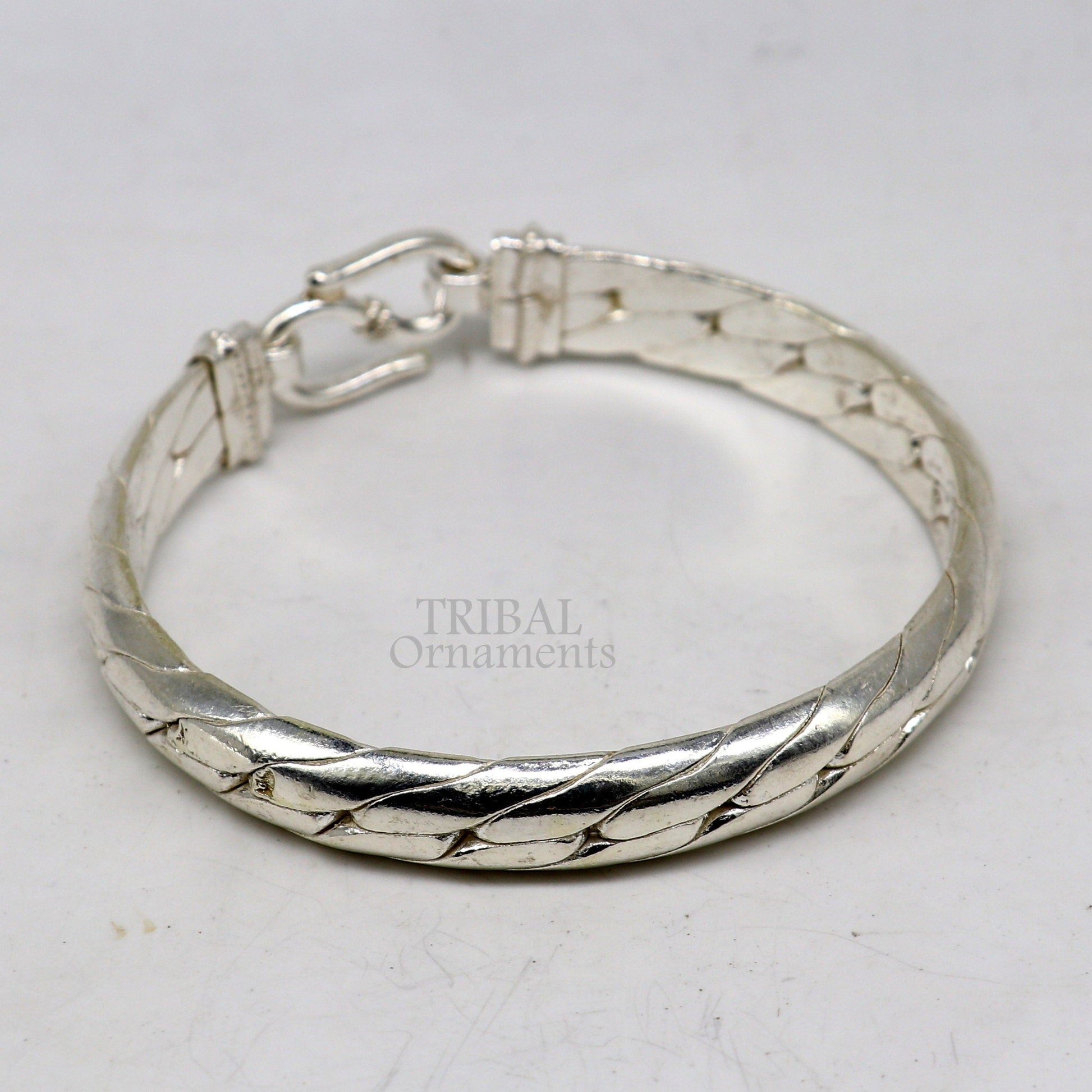 925 sterling silver Vintage cultural ethnic solid kada unisex gifting jewelry personalized gift ethnic tribal jewelry nsk657 - TRIBAL ORNAMENTS