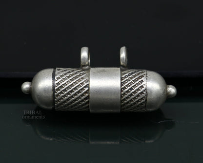 925 Sterling silver vintage amulet pendant with intricate design, box pendant, mantra box, tribal ornament silver Tabiz SSP1524