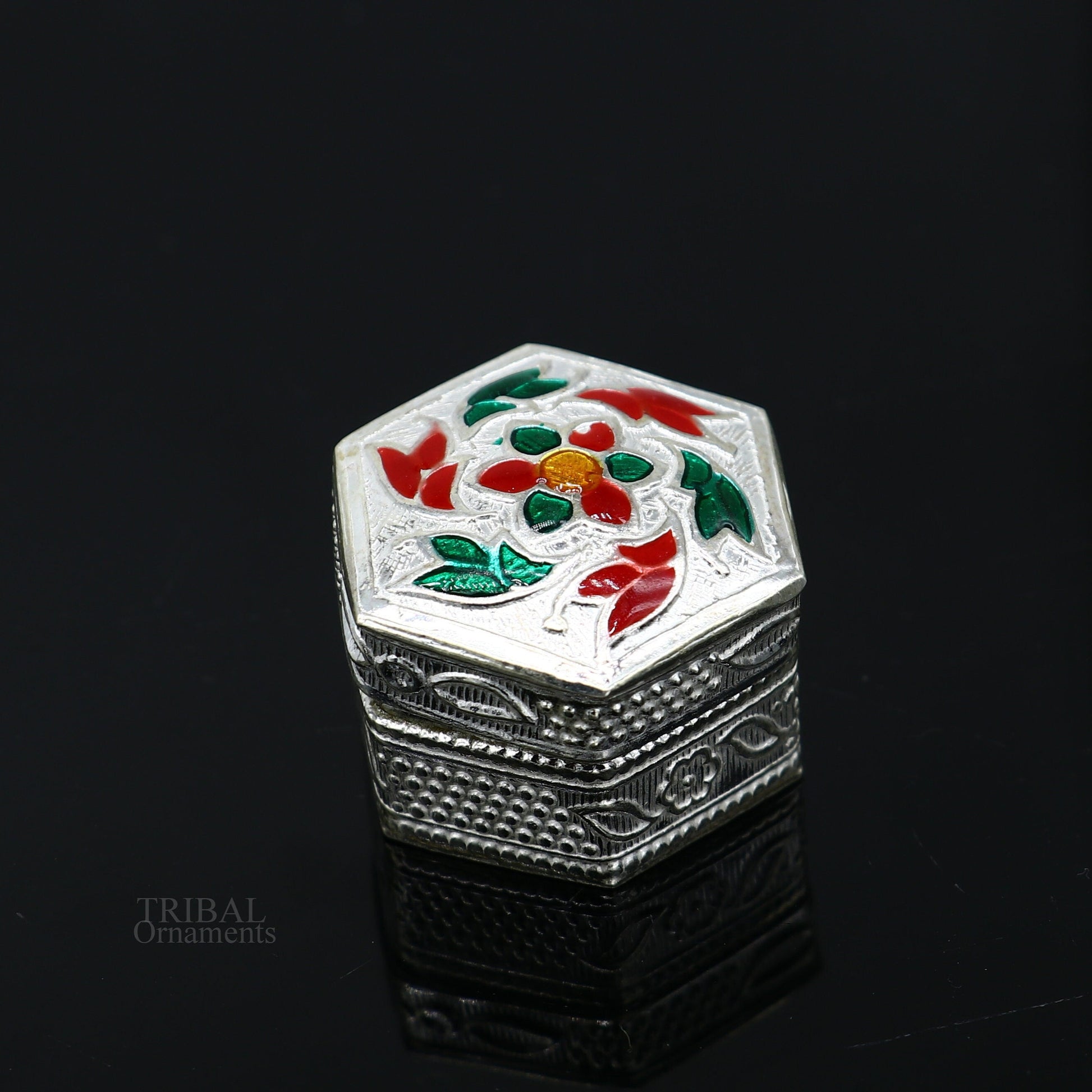 925 sterling silver vintage design brides gift kajal box, trinket box, sindur box, eyeliner box, silver utensils, best bridal gift stb344 - TRIBAL ORNAMENTS