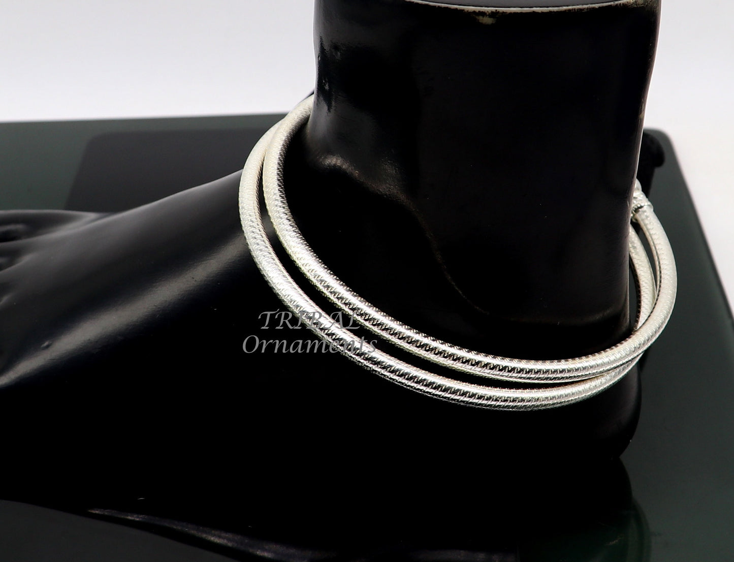 925 sterling silver Vintage design Indian traditional silver women's customized foot kada anklet kada hollow bracelet tribal jewelry nsfk84 - TRIBAL ORNAMENTS