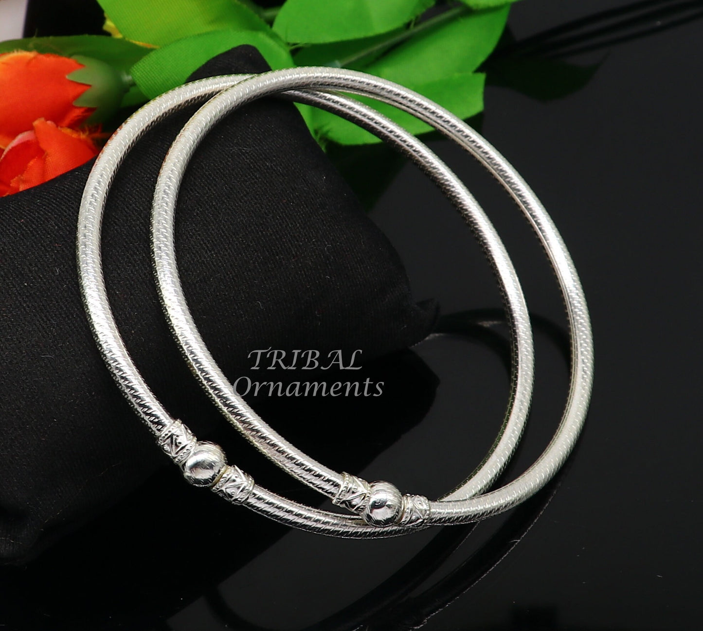 925 sterling silver Vintage design Indian traditional silver women's customized foot kada anklet kada hollow bracelet tribal jewelry nsfk84 - TRIBAL ORNAMENTS