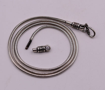 925 sterling silver vintage screw chain necklace with oxidized finish, 26 inches solid real chain for pendants by TRIBAL ORNAMENTS