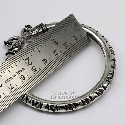 925 sterling silver handmade gorgeous vintage peacock design bangle bracelet kada, unisex customized personalized hip-hop jewelry nsk618 - TRIBAL ORNAMENTS