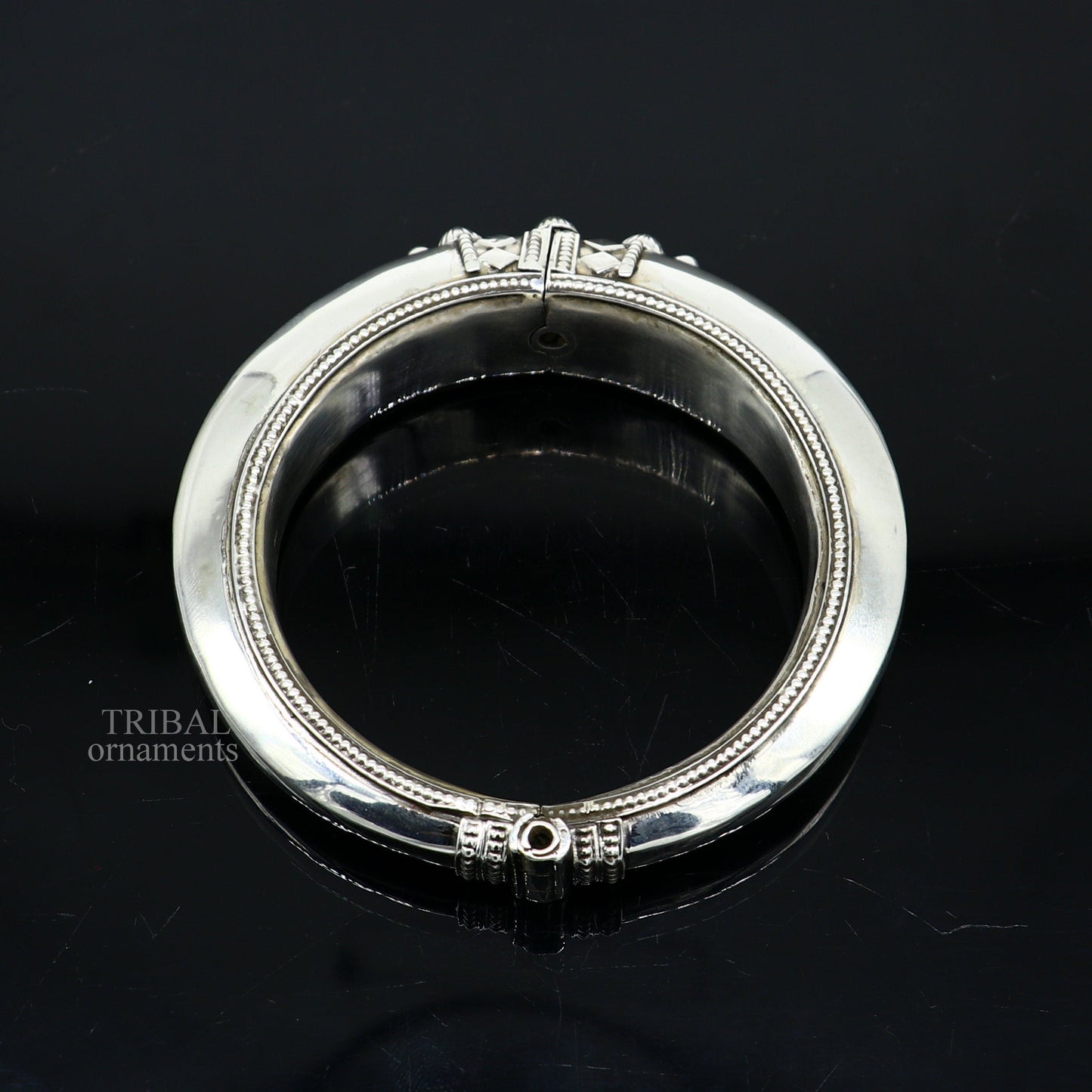 925 sterling silver vintage plain design handmade open face adjustable bangle bracelet kada cuff bracelet for unisex ethnic jewelry Rnsk478 - TRIBAL ORNAMENTS