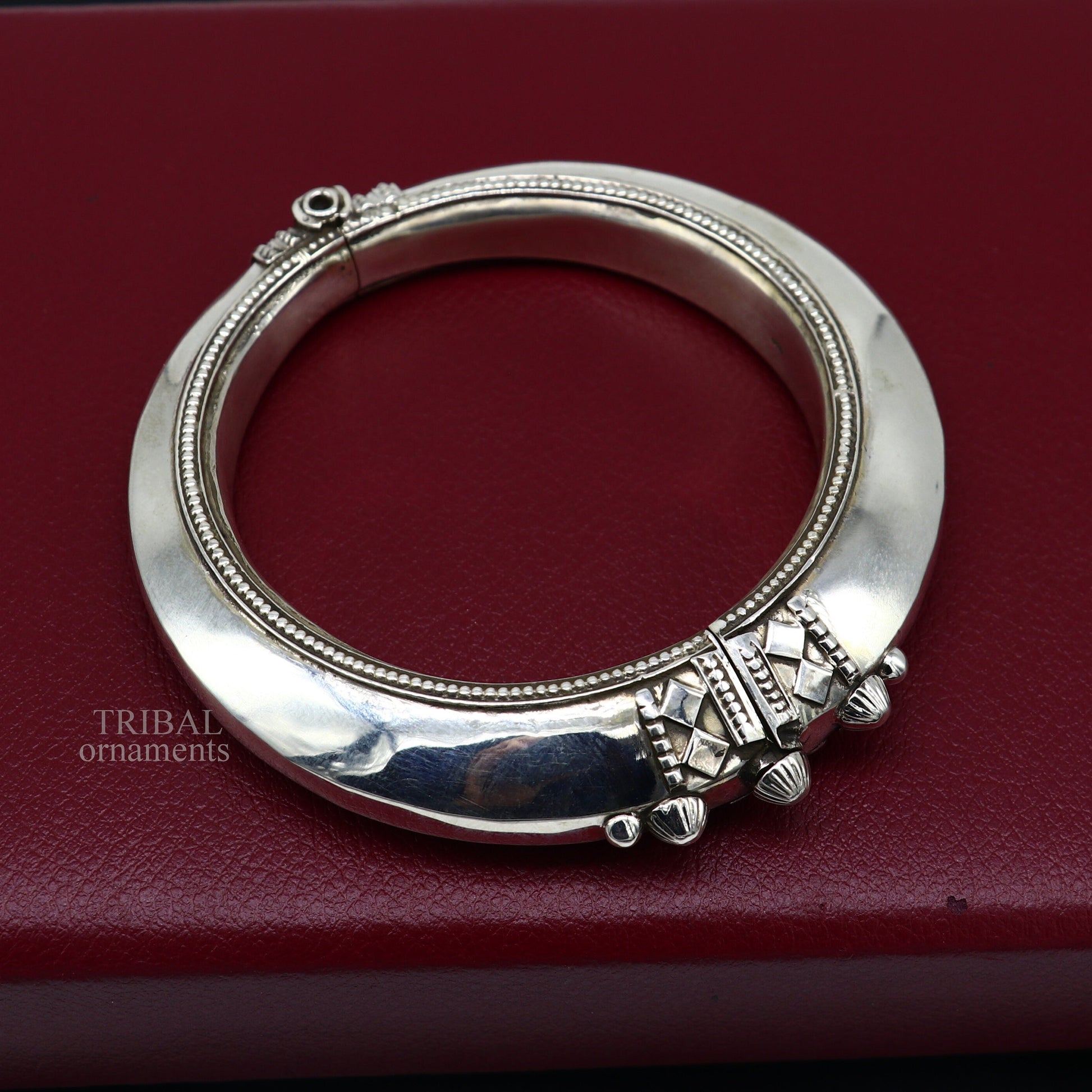 925 sterling silver vintage plain design handmade open face adjustable bangle bracelet kada cuff bracelet for unisex ethnic jewelry Rnsk478 - TRIBAL ORNAMENTS