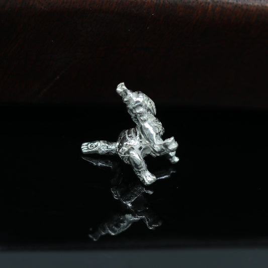 Solid silver handmade customized design indian idol little krishna, Ladu Gopal, small statue sculpture home temple puja art, utensils su06 - TRIBAL ORNAMENTS