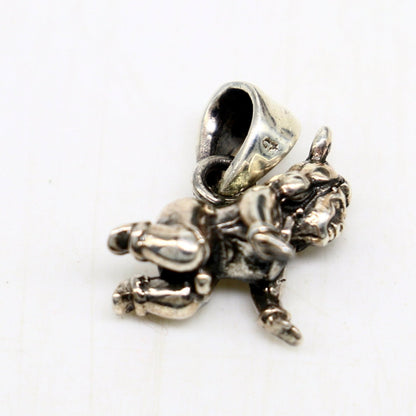 Sterling silver small Bal Gopal Krishna pendant, crawling Krishna idol for home temple and puja, by TRIBAL ORNAMENTS.