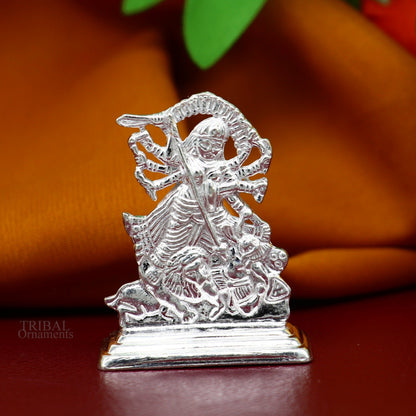 Handcrafted 925 sterling silver Goddess Kali Maa statue, Indian silver idol sculpture, detailed Mataji sculpture by TRIBAL ORNAMENTS