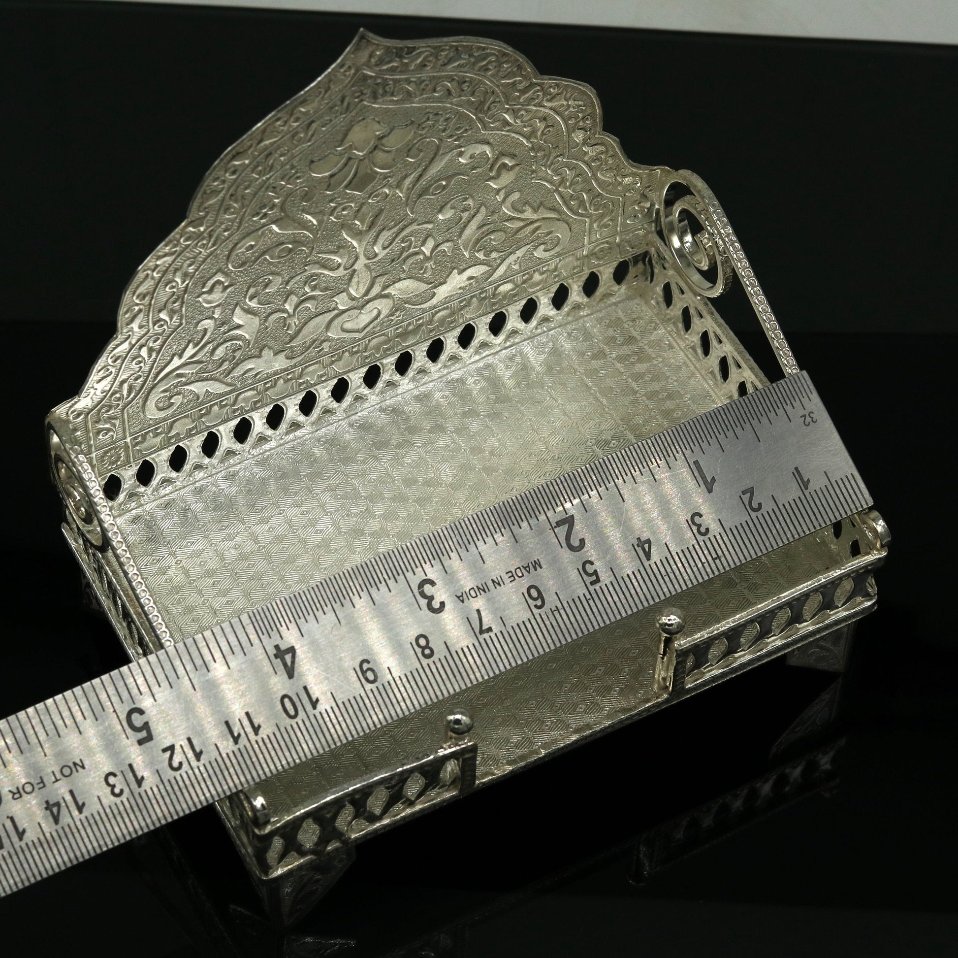 Sterling silver handmade amazing design home mini temple god "the throne"  , amazing handcrafting work home decor temple art figurine sst14 - TRIBAL ORNAMENTS