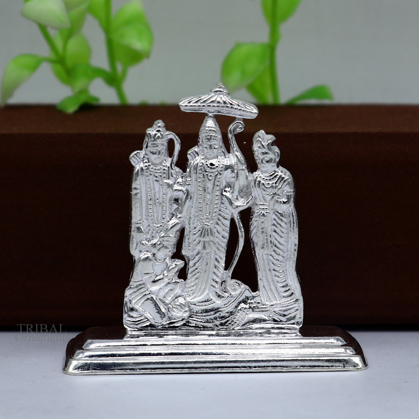 Sterling silver handmade Divine Hindu god Rama Laxman seeta and Hanuman blessing Statue, Ram Darbar Divine figurine puja article art464 - TRIBAL ORNAMENTS