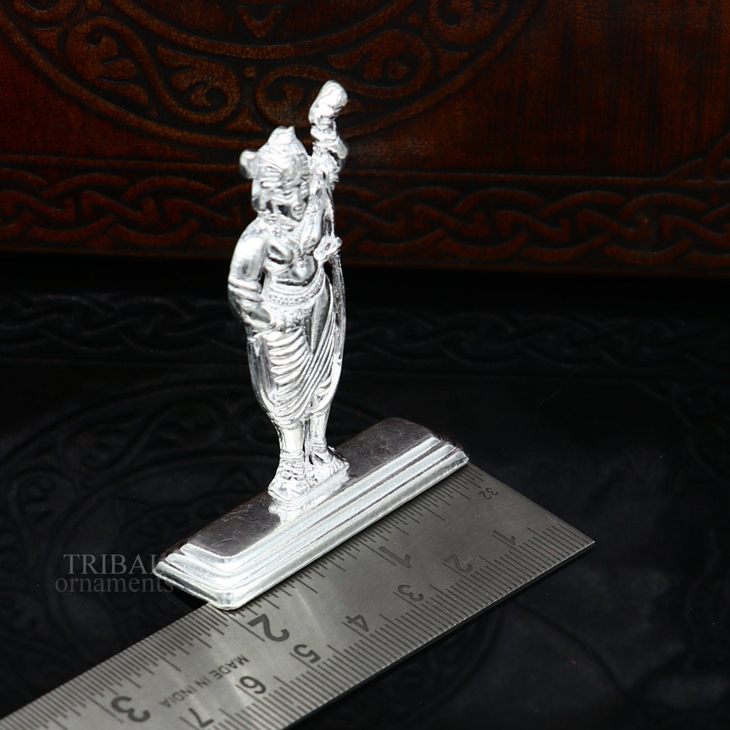 Silver lord krishna narayan avtar shri Nathji statue figurine, solid silver article, best gift for décor your car front for blessing art455 - TRIBAL ORNAMENTS