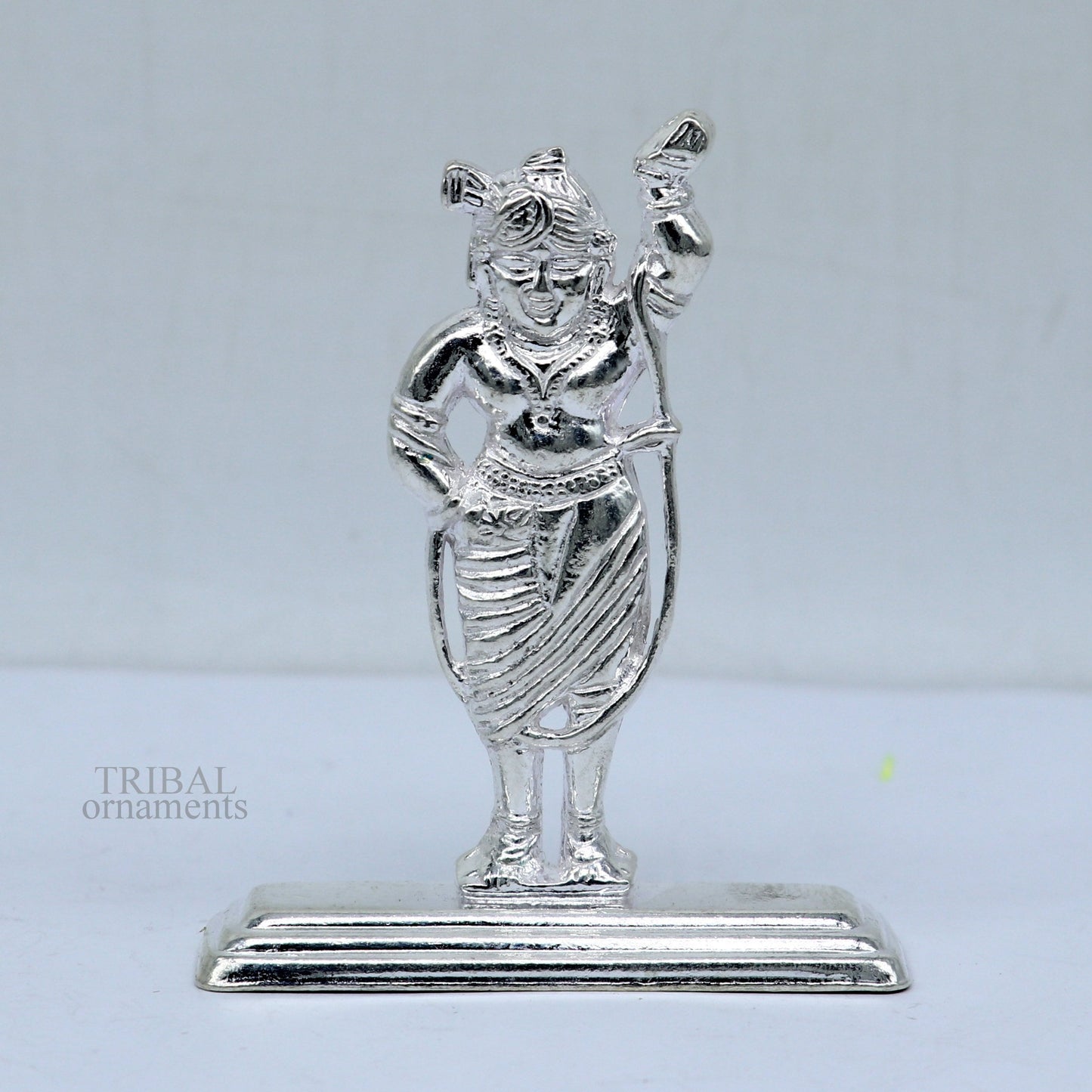 Silver lord krishna narayan avtar shri Nathji statue figurine, solid silver article, best gift for décor your car front for blessing art455 - TRIBAL ORNAMENTS