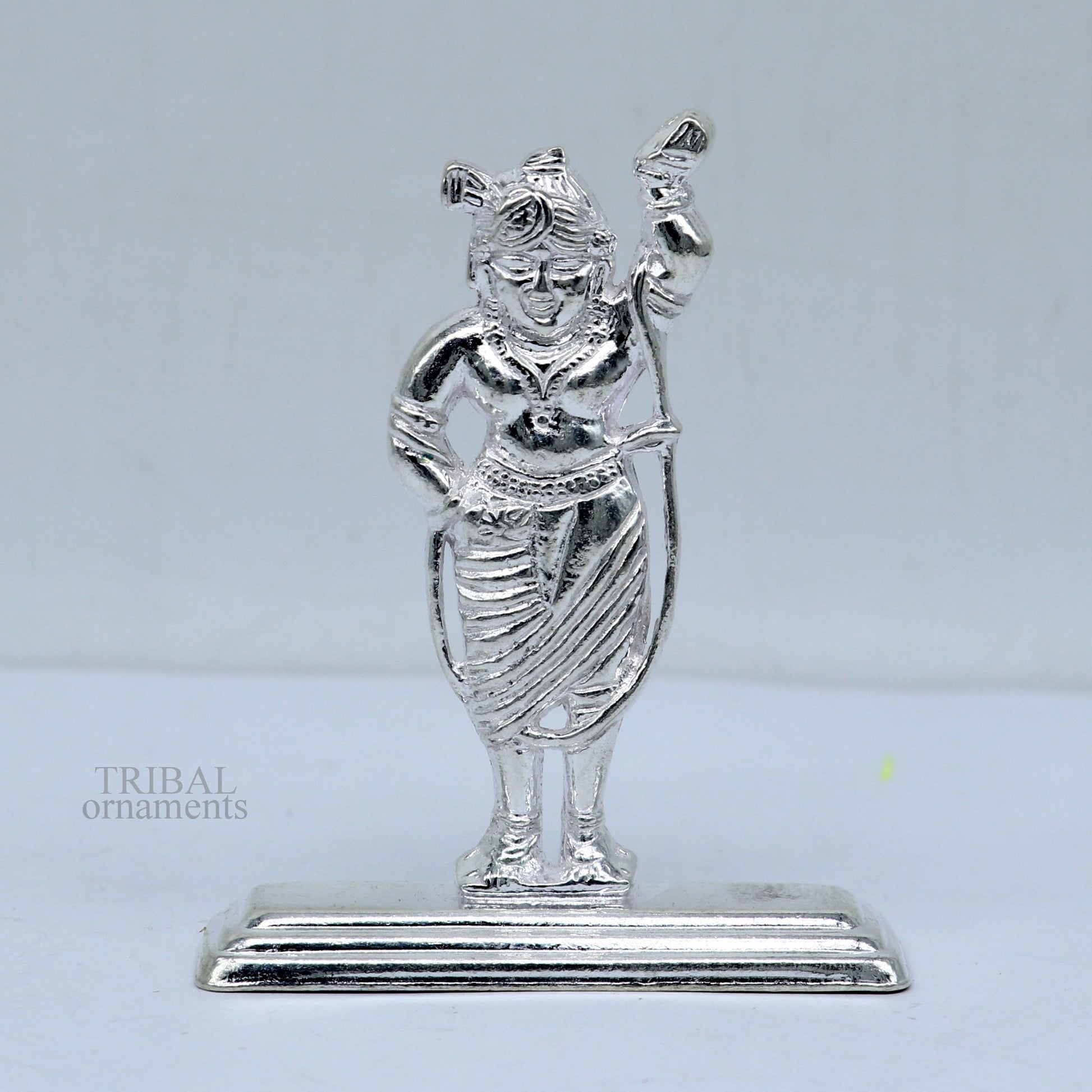 Silver lord krishna narayan avtar shri Nathji statue figurine, solid silver article, best gift for décor your car front for blessing art455 - TRIBAL ORNAMENTS