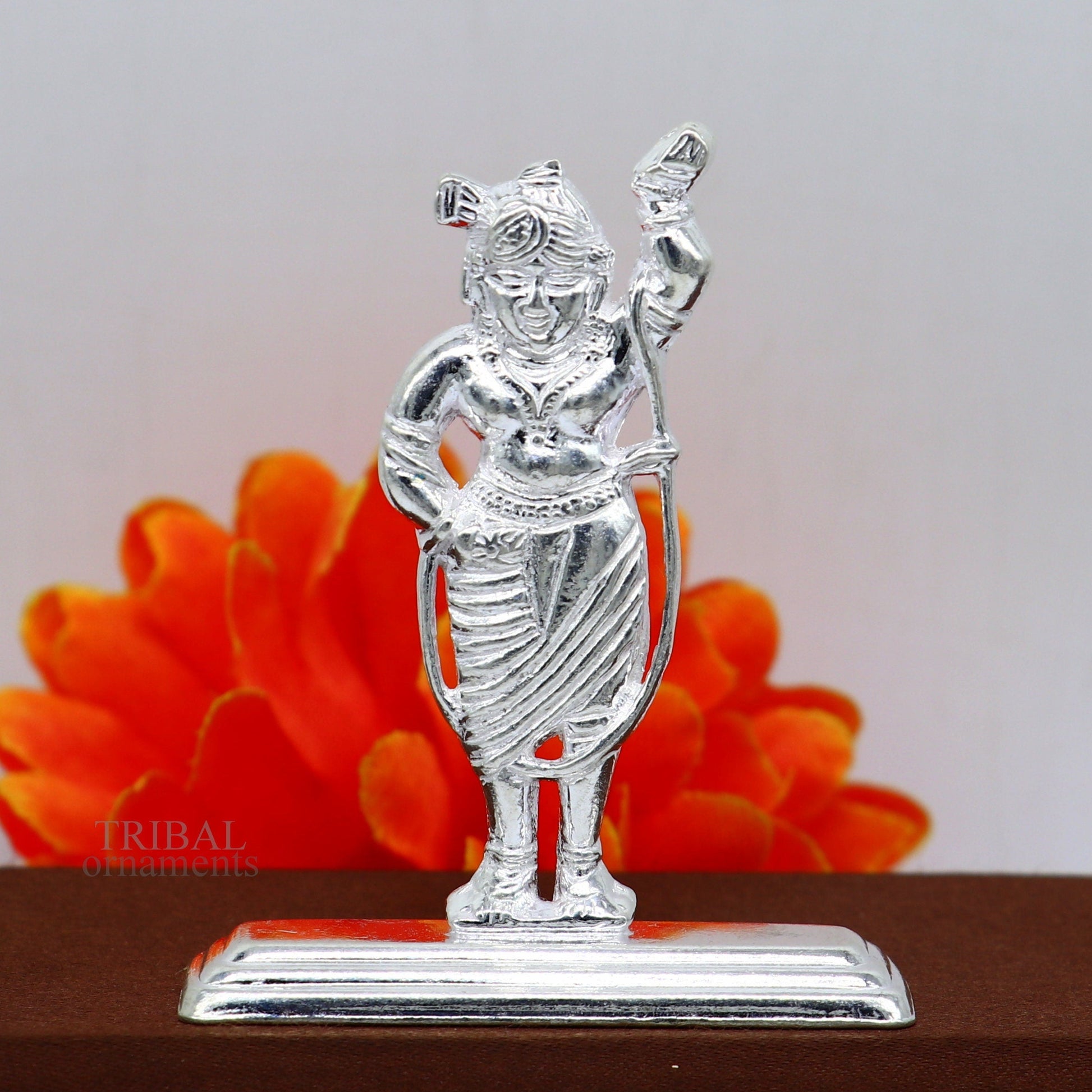 Silver lord krishna narayan avtar shri Nathji statue figurine, solid silver article, best gift for décor your car front for blessing art455 - TRIBAL ORNAMENTS