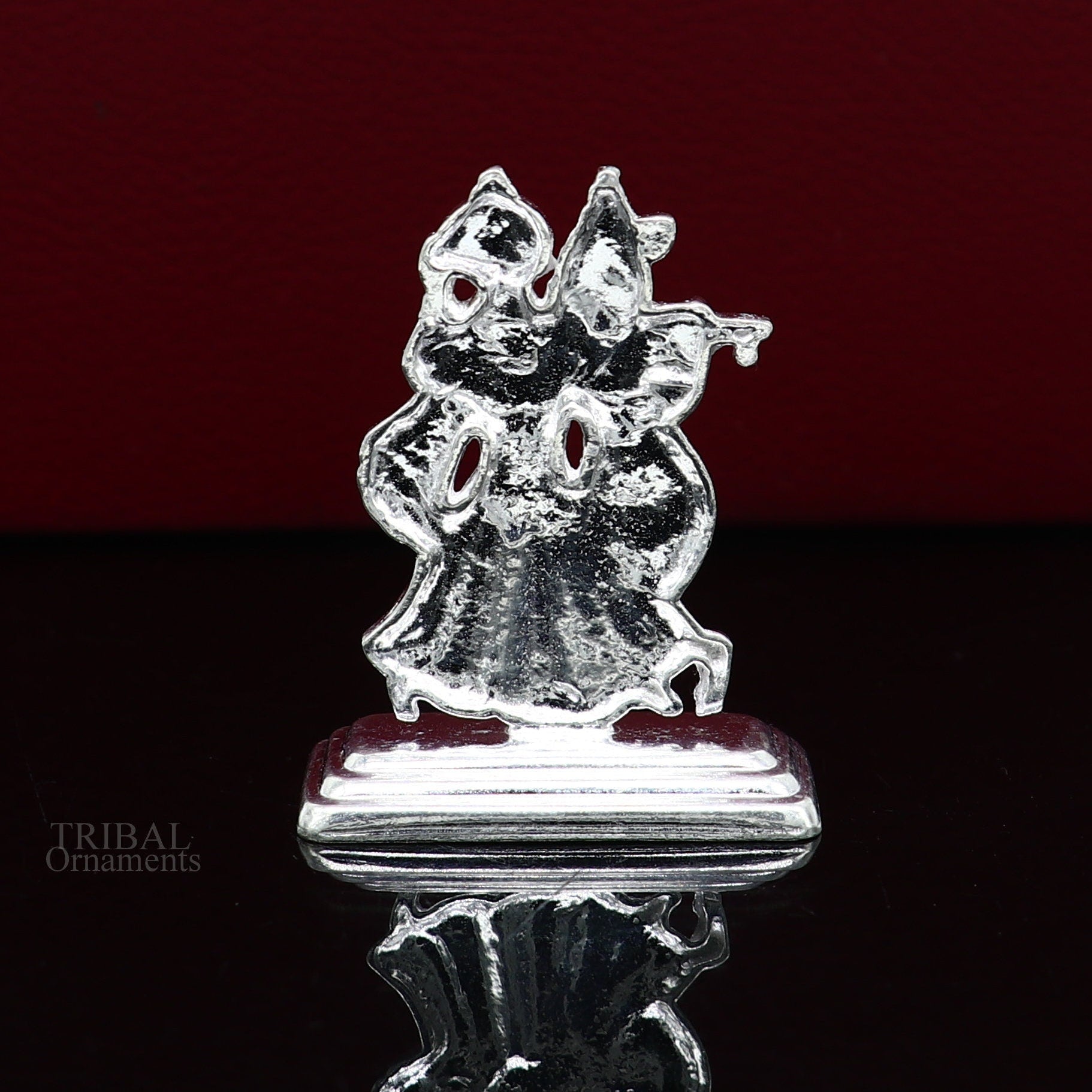 Hindu idol Radha krishna tiny statue, amazing Rasleela dancing krishna and Radha, lord krishna figurine, love article to gift her art491 - TRIBAL ORNAMENTS