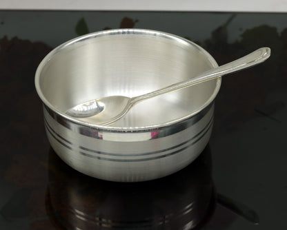 99.9 pure sterling silver handmade solid silver bowl kitchen utensils, vessels, silver has antibacterial properties, keep stay healthy sv51 - TRIBAL ORNAMENTS
