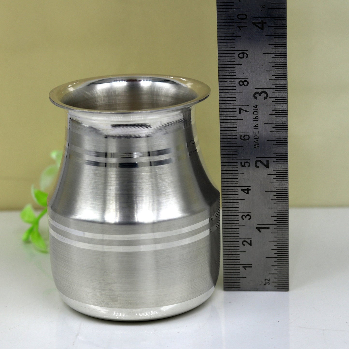 999 fine pure silver handmade solid kalash/lota, excellent silver tunmbler, silver vessels flask utensils, gifting home puja art sv72 - TRIBAL ORNAMENTS