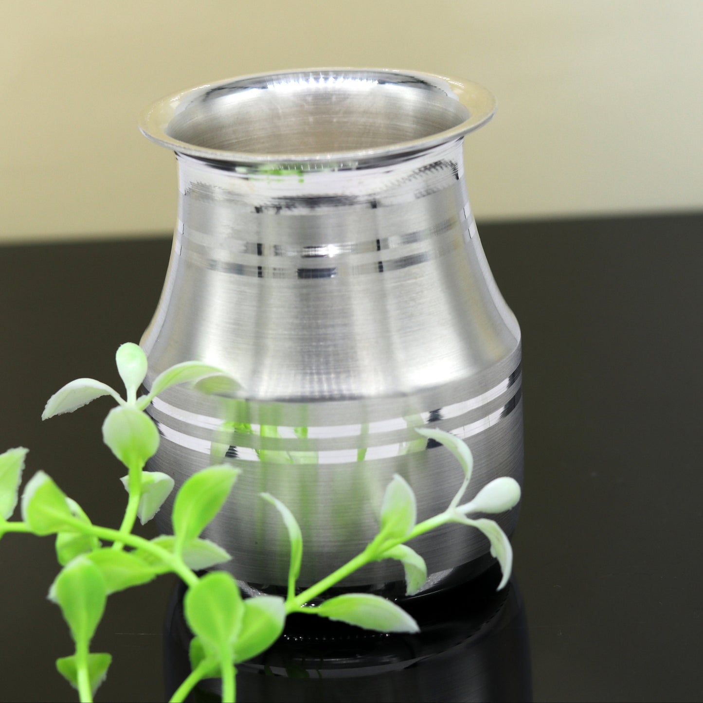 999 fine pure silver handmade solid kalash/lota, excellent silver tunmbler, silver vessels flask utensils, gifting home puja art sv72 - TRIBAL ORNAMENTS