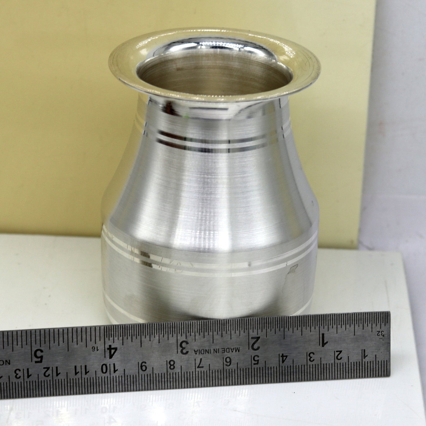 999 fine pure silver handmade solid kalash/lota, excellent silver tunmbler, silver vessels flask utensils, gifting home puja art sv73 - TRIBAL ORNAMENTS