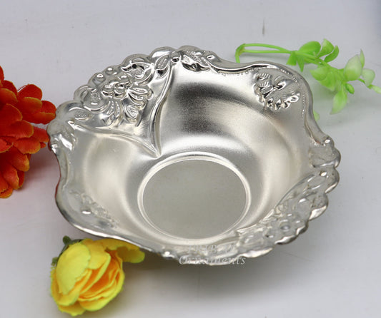 999 fine silver customized design Prasadam bowl, puja utensils, worshipping article, silver Idols serving bowl temple article su859 - TRIBAL ORNAMENTS