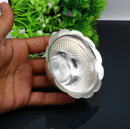 999 fine silver exclusive handcrafted work light weight baby bowl, puja utensils, silver article, silver utensils, silver vessel baby sv208 - TRIBAL ORNAMENTS