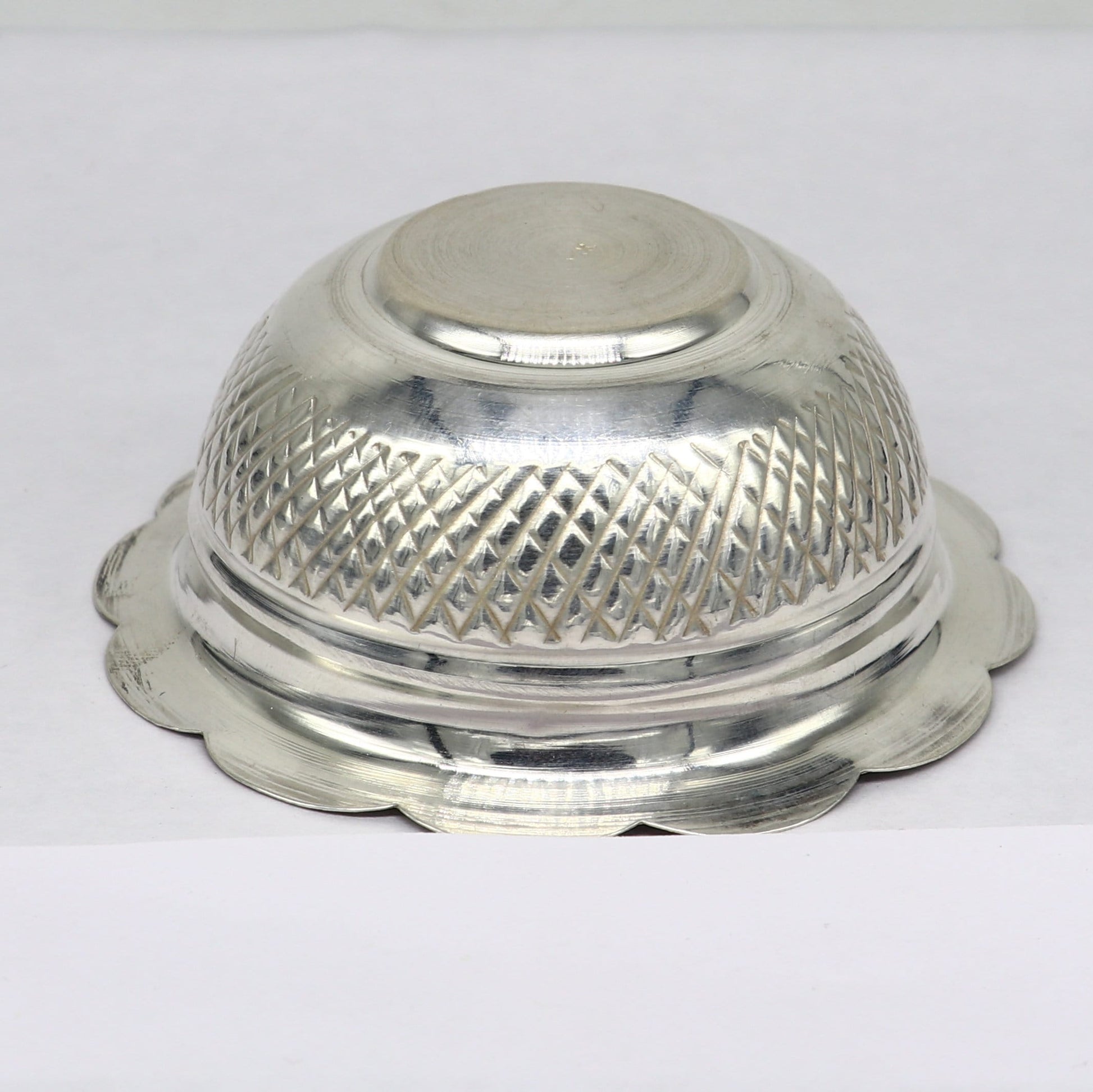 999 fine silver exclusive handcrafted work light weight baby bowl, puja utensils, silver article, silver utensils, silver vessel baby sv208 - TRIBAL ORNAMENTS