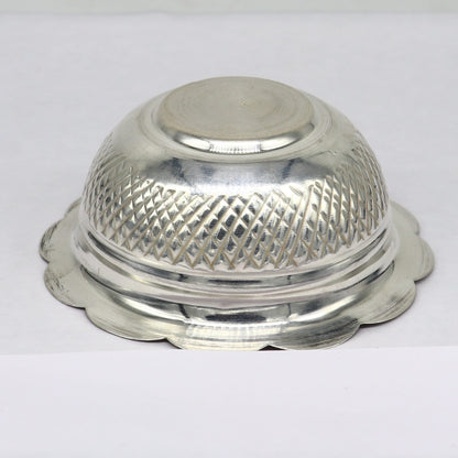 999 fine silver exclusive handcrafted work light weight baby bowl, puja utensils, silver article, silver utensils, silver vessel baby sv208 - TRIBAL ORNAMENTS