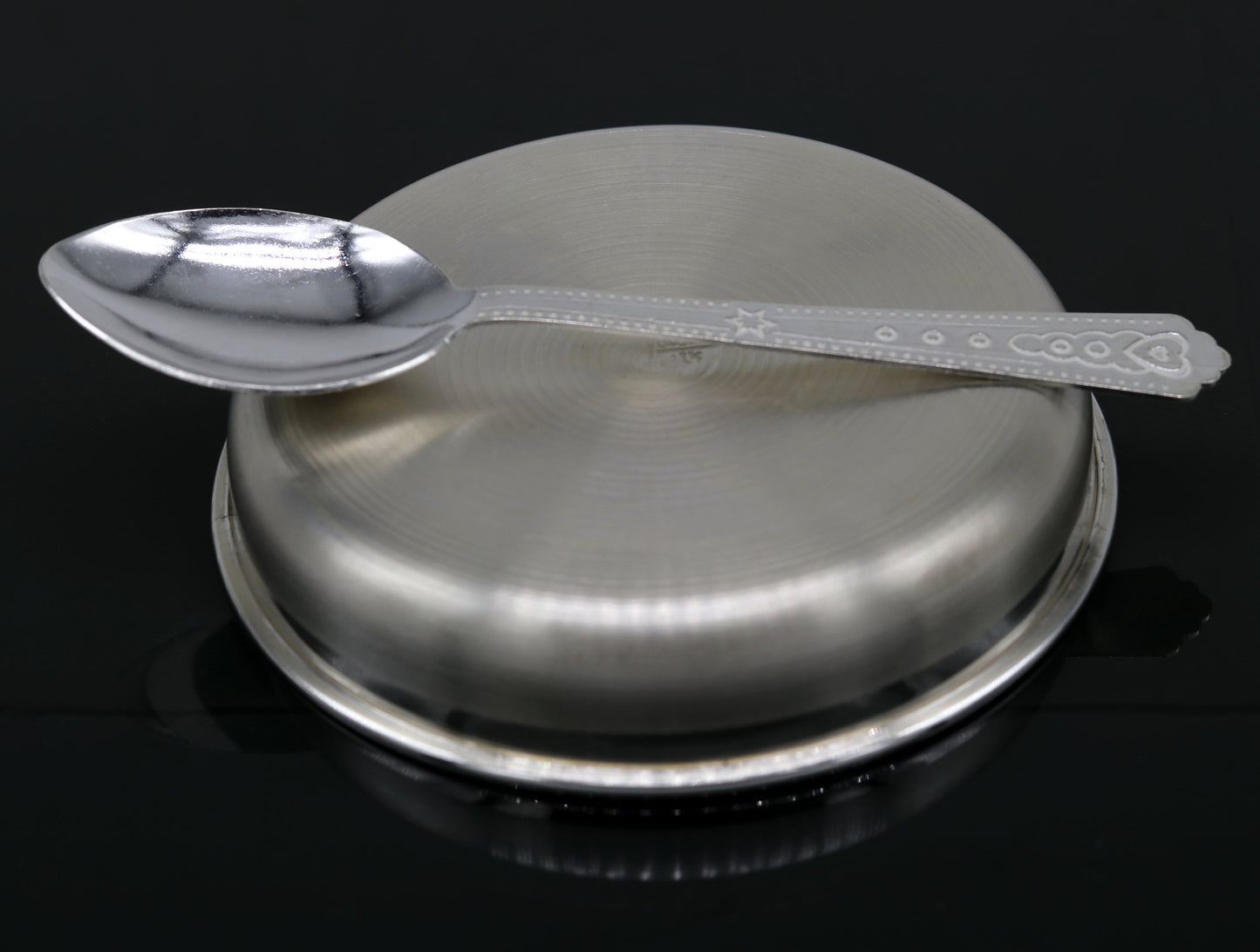 999 Fine silver handmade silver vessels, silver utensils, silver baby plate,tray silver art, silver kitchen accessories, baby feeding sv49 - TRIBAL ORNAMENTS