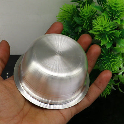 999 fine silver handmade small baby bowl and spoon set, silver tumbler, flask, stay baby/kids healthy, silver vessels utensils sv119 - TRIBAL ORNAMENTS