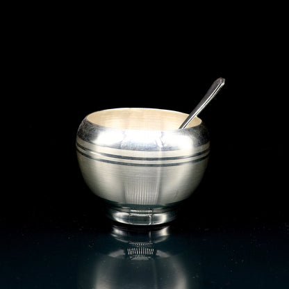 999 fine silver handmade small baby bowl and spoon set, silver tumbler, flask, stay baby/kids healthy, silver vessels utensils sv170 - TRIBAL ORNAMENTS
