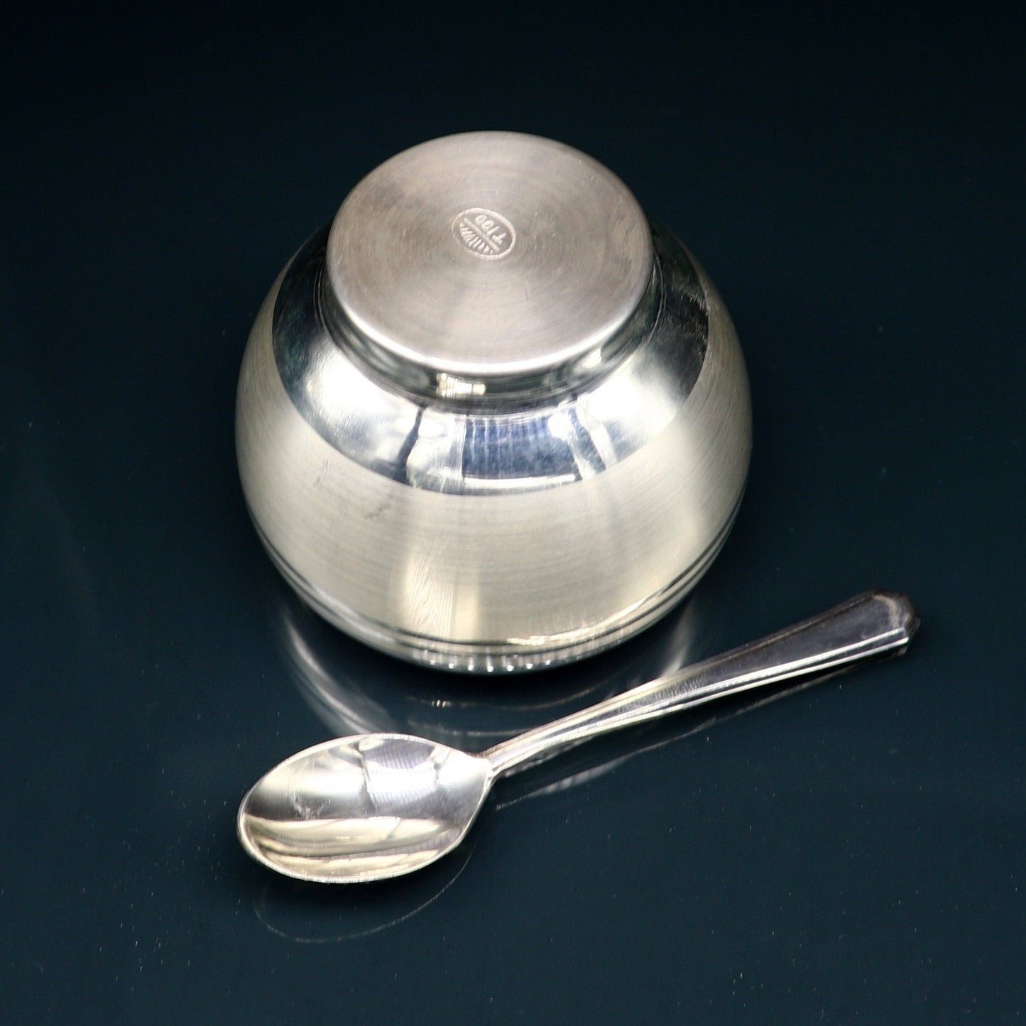 999 fine silver handmade small baby bowl and spoon set, silver tumbler, flask, stay baby/kids healthy, silver vessels utensils sv170 - TRIBAL ORNAMENTS