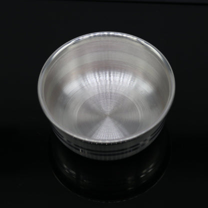 999 fine silver handmade small baby bowl , silver tumbler, flask, stay baby/kids healthy, silver vessels utensils sv99 - TRIBAL ORNAMENTS