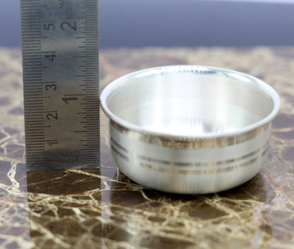 999 fine silver handmade small baby bowl , silver tumbler, flask, stay baby/kids healthy, silver vessels utensils sv99 - TRIBAL ORNAMENTS