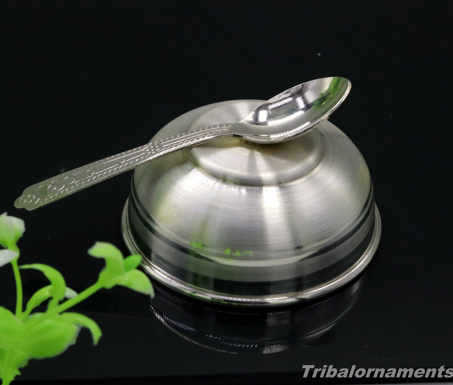 999 fine silver handmade small bowl for baby feeding bowl, pure silver vessels, silver utensils, home and kitchen accessories india sv40 - TRIBAL ORNAMENTS