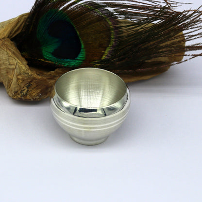 999 fine silver handmade small silver utensils bowl/tumbler silver vessel, silver article puja art accessories, healthy family gift sv259 - TRIBAL ORNAMENTS