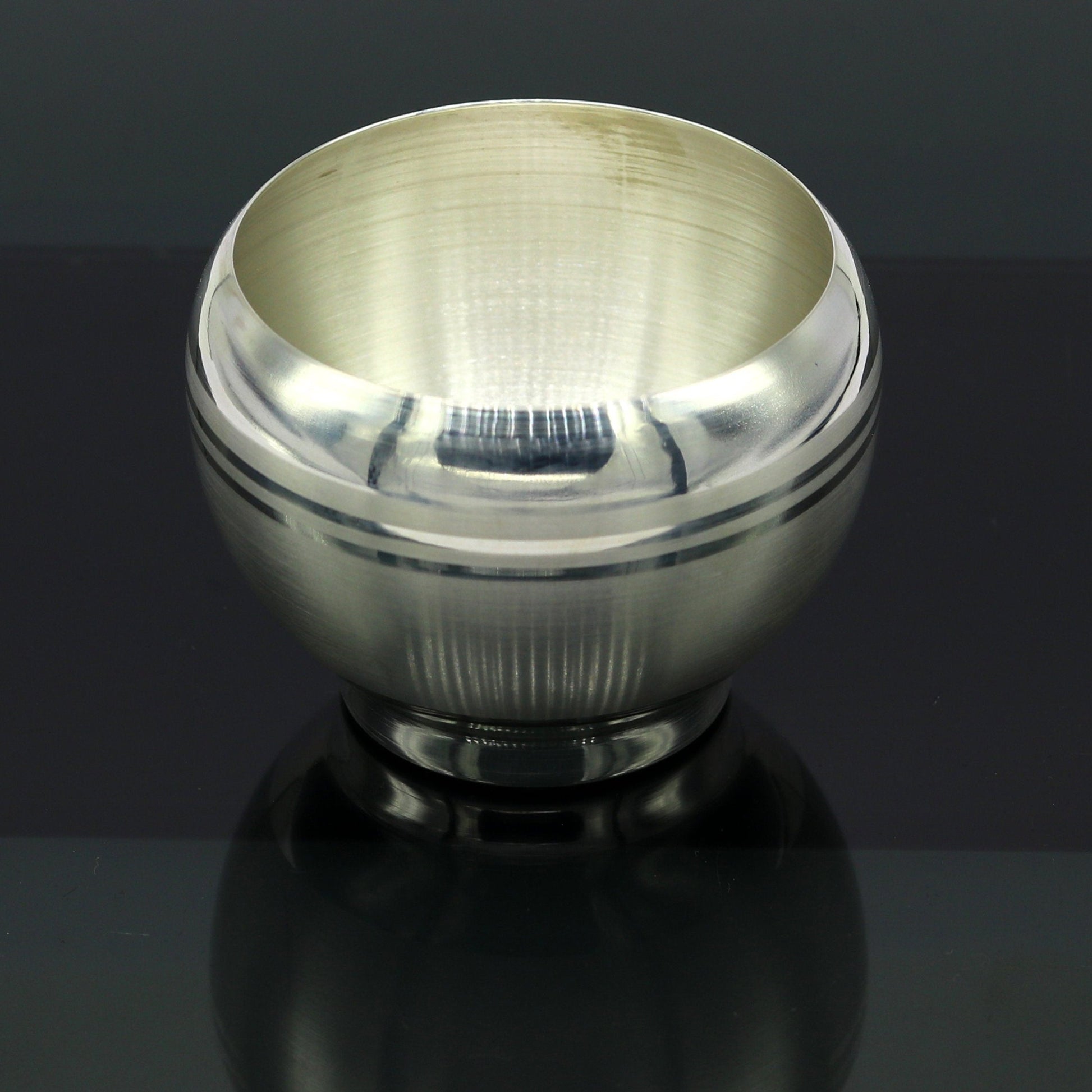 999 fine silver handmade small silver utensils bowl/tumbler silver vessel, silver article puja art accessories, healthy family gift sv259 - TRIBAL ORNAMENTS