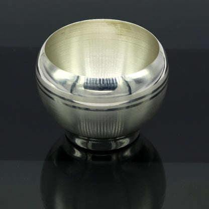 999 fine silver handmade small silver utensils bowl/tumbler silver vessel, silver article puja art accessories, healthy family gift sv259 - TRIBAL ORNAMENTS