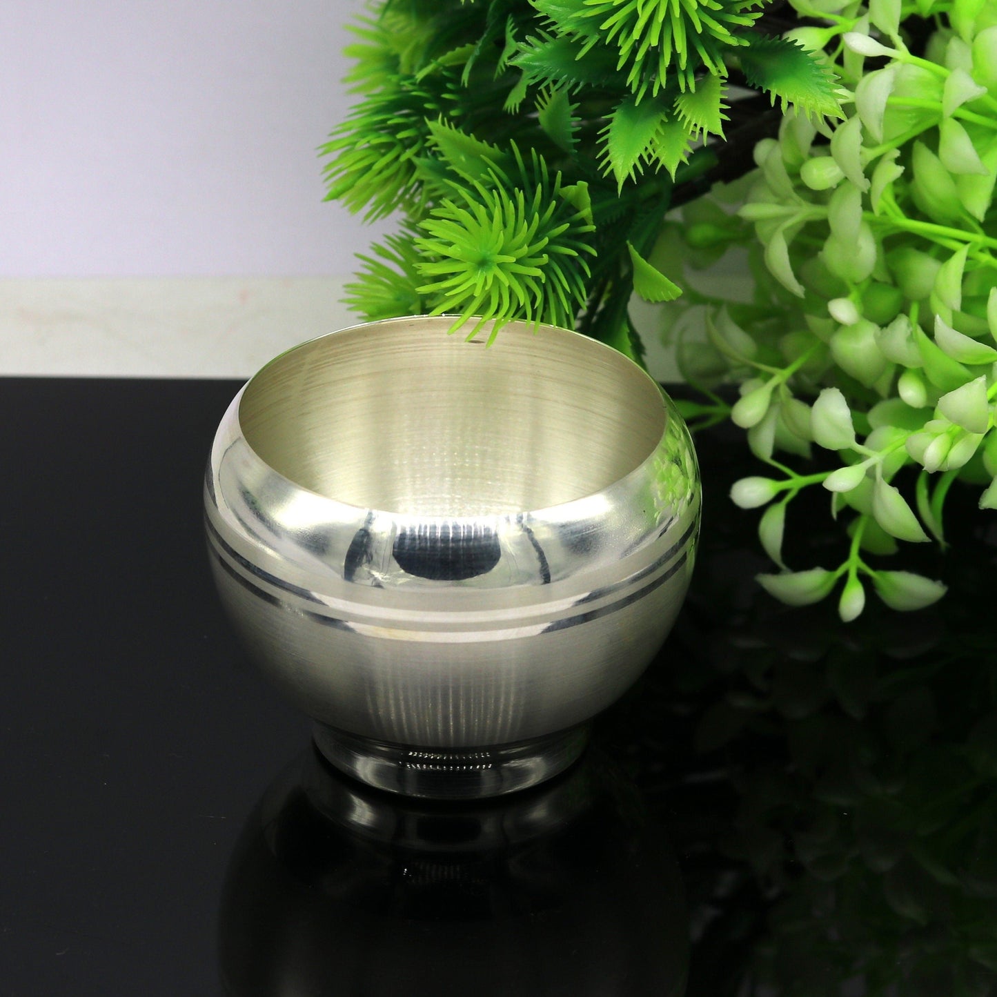 999 fine silver handmade small silver utensils bowl/tumbler silver vessel, silver article puja art accessories, healthy family gift sv259 - TRIBAL ORNAMENTS