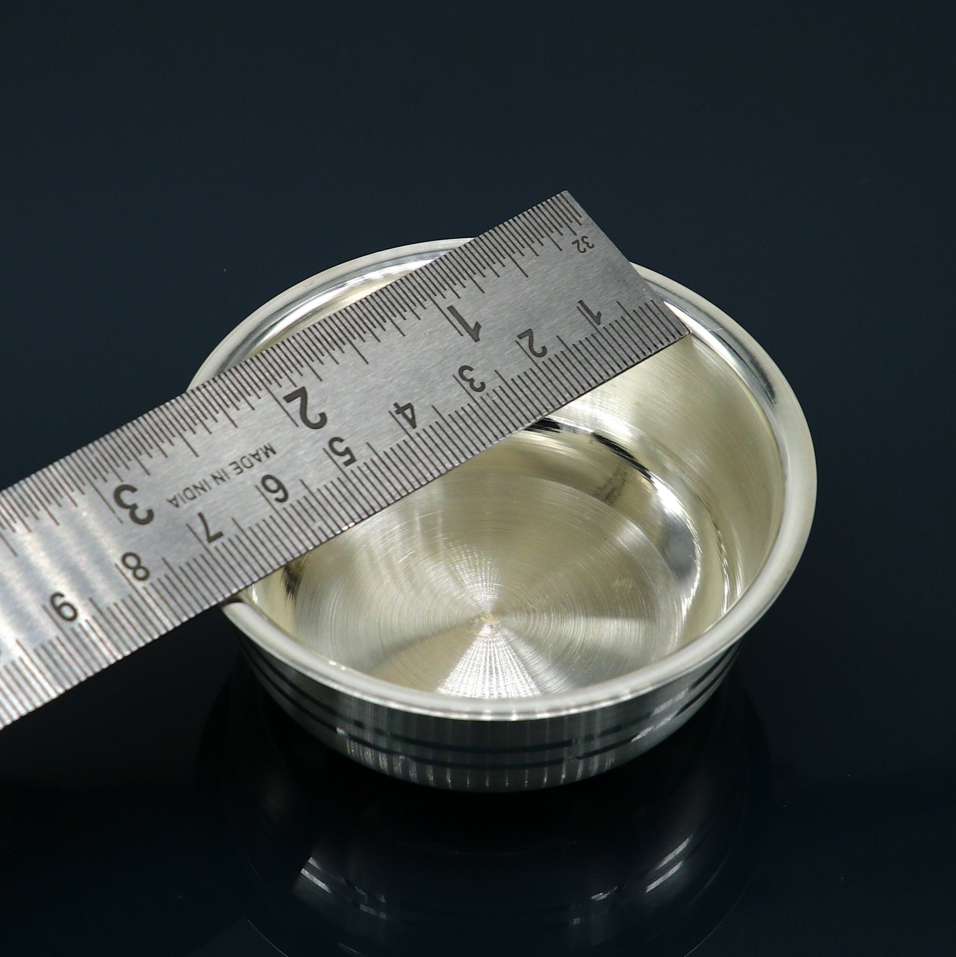 999 Fine silver handmade solid bowl and spoon, silver utensils, silver vessel, baby food bowl, baby kitchen set, silver puja article sv180 - TRIBAL ORNAMENTS