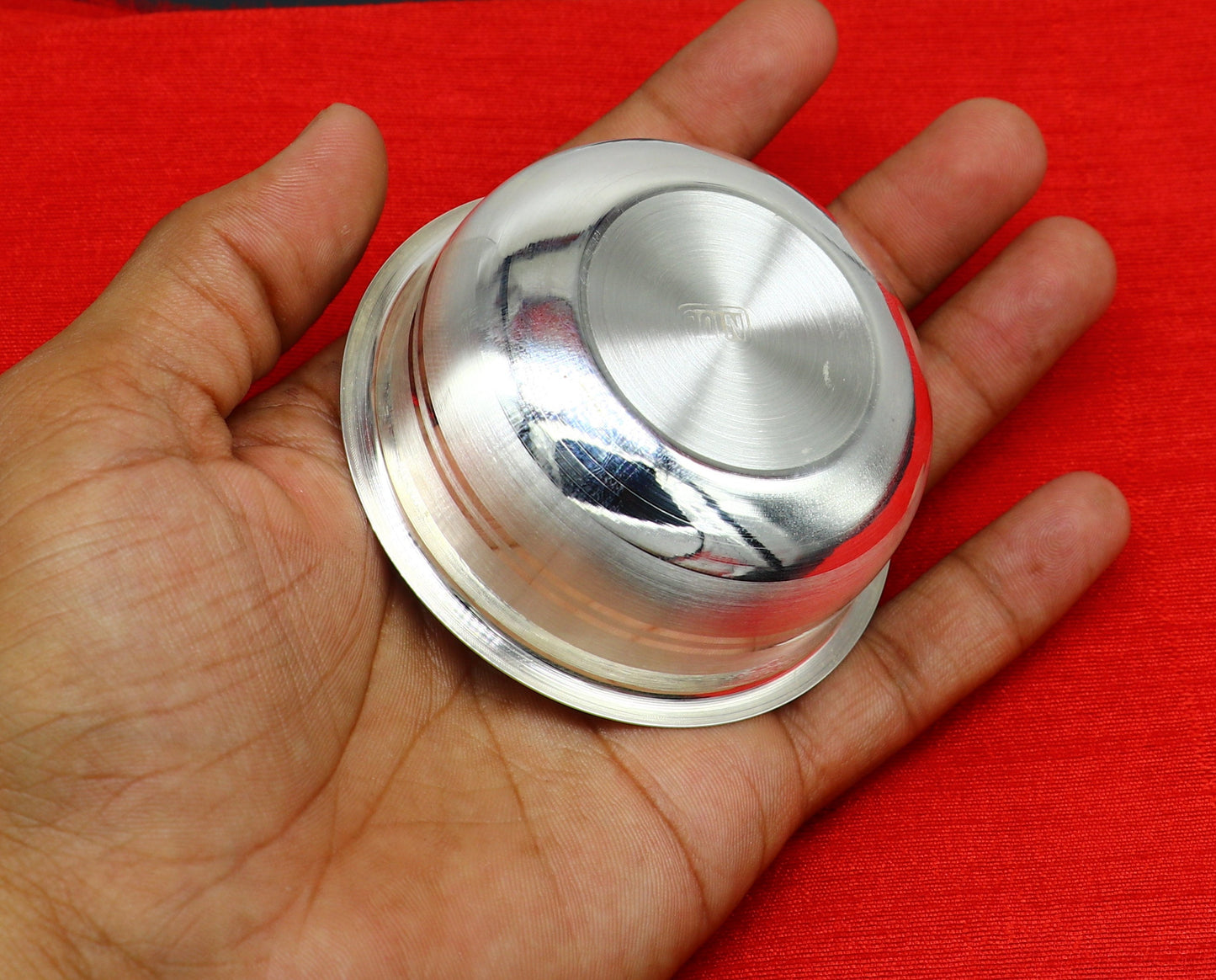 999 Fine silver handmade solid bowl, silver utensils, silver vessel, baby food bowl, baby kitchen set, silver puja article sv182 - TRIBAL ORNAMENTS