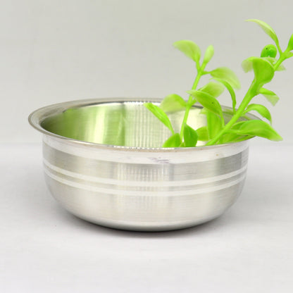 Handmade 999 fine silver baby food bowl and utensils set by Tribal Ornaments, includes silver vessel and kitchen set for traditional use