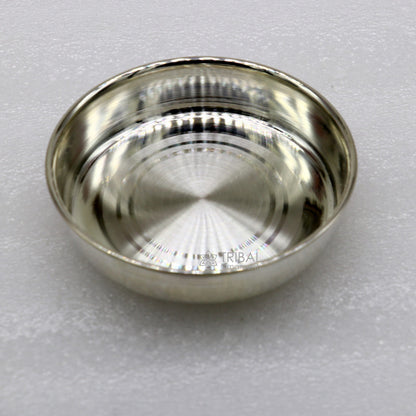 Handmade 999 fine silver tray for baby food serving, part of tribal ornaments silver utensils collection, ideal for gifting and puja use.