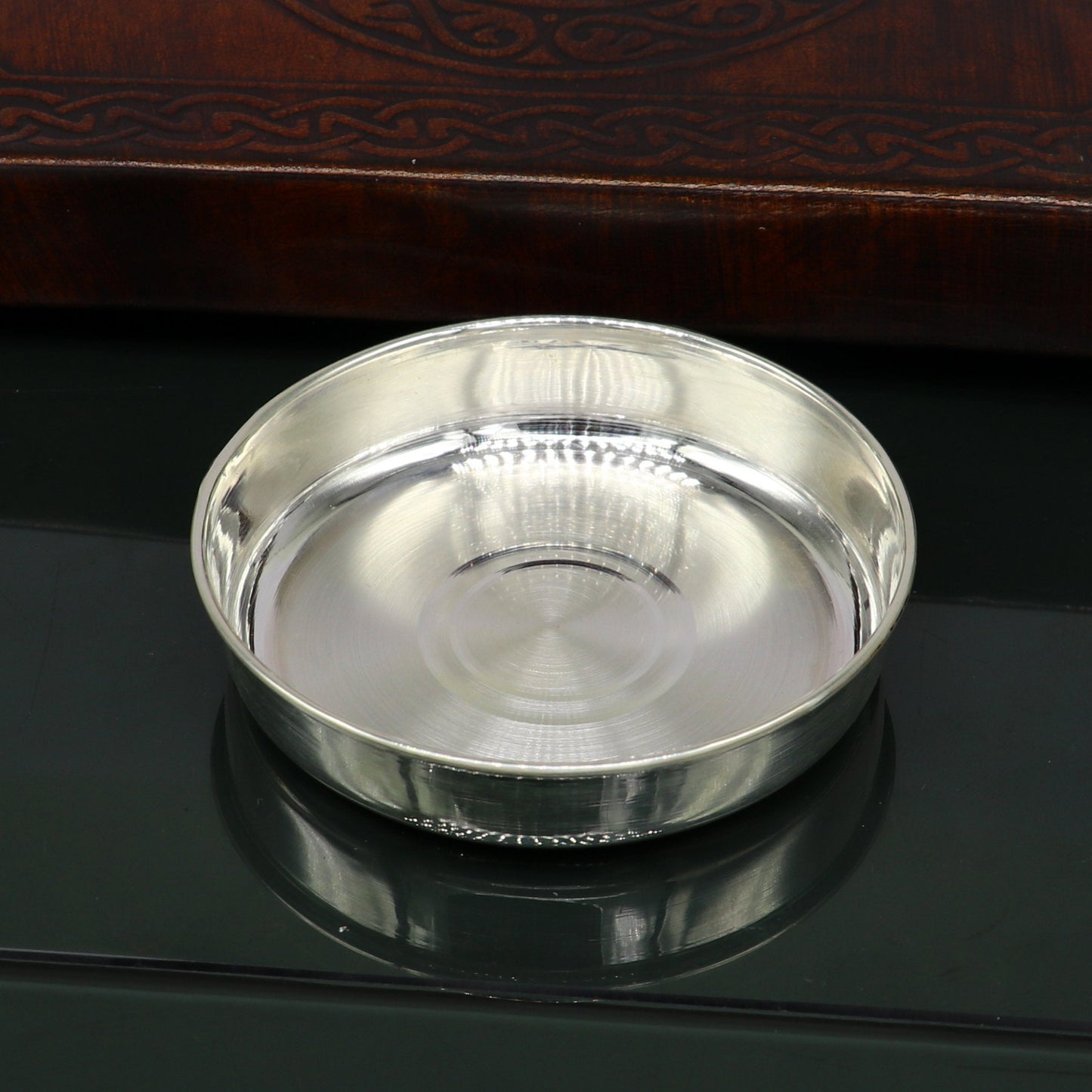 999 fine silver handmade solid plate/ tray, best gifting baby set for baby food, silver utensils, silver articles, puja utensils sv117 - TRIBAL ORNAMENTS